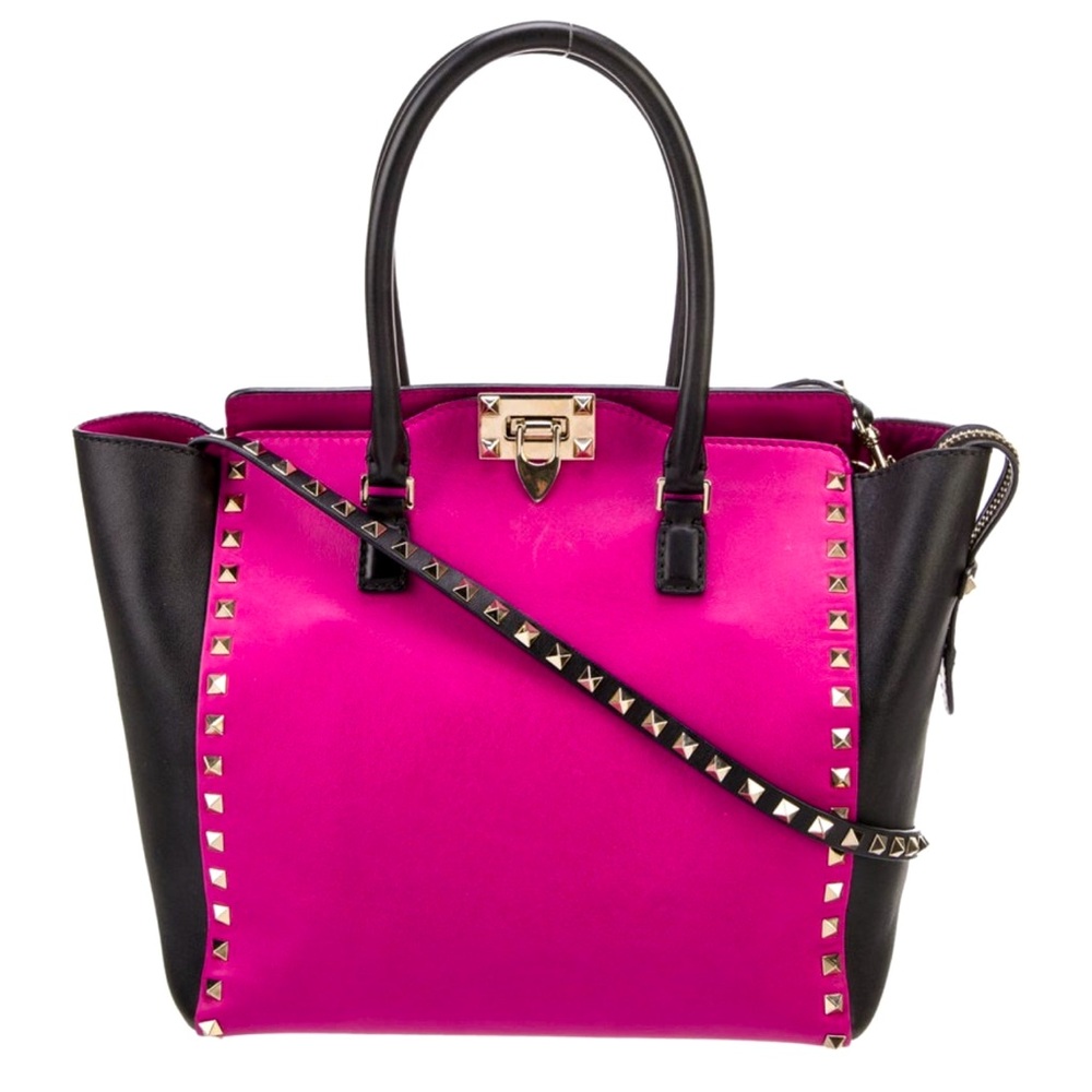 Valentino leather Rockstud handle bag